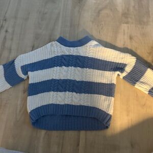 Blue and White Striped Kids Sweater